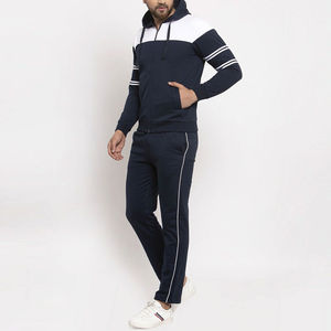Sporty look Men's Heavy GSM Two Tone Tracksuit set Elastic waist <b>Trouser</b> Regular Fit Men's Full Zipper Tracksuit With Drawstring - Product Image 3