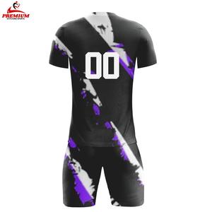Uniforme de football personnalisé de haute qualité à manches courtes, respirant, été, 100% polyester, protection UV, séchage rapide, antibactérien - Product Image 6