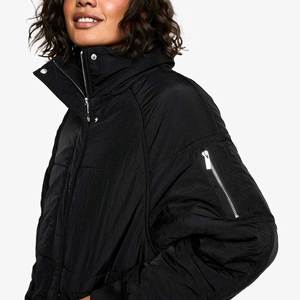 Manteau d'hiver matelassé à capuche pour femme grande taille, veste bouffante à manches longues zippée, décontractée, chaude et tendance, collection 2026 - Product Image 5