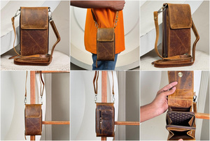 2025 New Arrival Fashion Custom Trendy Handbag <b>Small</b> Genuine Leather High Quality Purse Crossbody Mobile <b>Phone</b> <b>Bag</b> for Unisex - Product Image 3