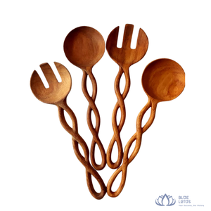 [HOT SELLING] BLUE LOTUS FARM Vintage Plant Pattern Wooden Spoon Reusable <b>Mini</b> Flatware Leak-Proof for Cooking Kitchen Ice Cream - Product Image 1