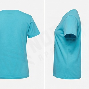 Camiseta de Manga Corta Lisa para Mujer, Talla Personalizada, Venta al por Mayor, Diseño de Verano con Bordado, Estampado Casual, Color Personalizado - Product Image 2
