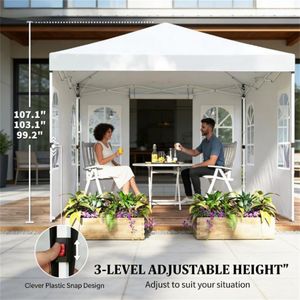 Tenda Bianca con Tettoia, Riparo Portatile per Campeggio, Padiglione, Pergola e Gazebo - Prodotto Ibrido - Product Image 4
