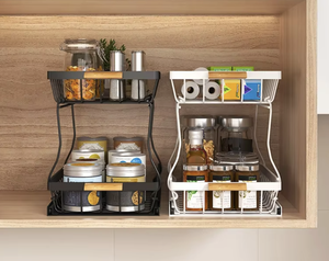 OEM/ODM Étagère de rangement coulissante double niveau pour cuisine vietnamienne, organisateur de plan de travail et d'évier sur pied pour usage domestique - Product Image 2