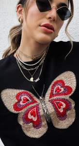 Patch brodé tendance en perles de verre, lettres à coudre, motif manuel, applique pour pull en cachemire, vêtements, vente en gros - Product Image 4