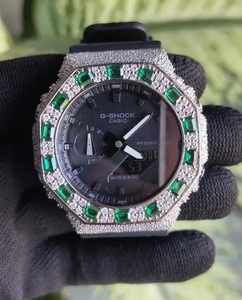Reloj de Lujo para Hombre con Incrustaciones de Moissanita Esmeralda y Diamantes VVS1, Estilo Hip Hop - Product Image 1