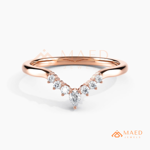 Rose Gold Moissanite V Shape Ring Lab Grown Diamond Wedding Band Fine Jewelry Women USA Bridal Promise Ring Anniversary Promise - Product Image 5