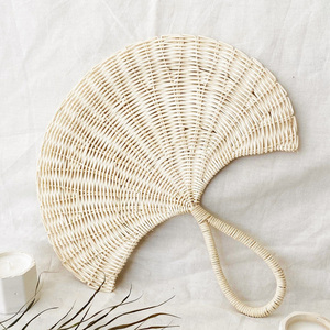 Fan <b>wall</b> art in rattan handmade handfan top selling luxury ornament decorations for home space - Product Image 4