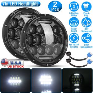 2 Pezzi Faro LED Rotondo da 7 Pollici 75W con 3500LM Halo DRL Abbaglianti e Anabbaglianti per Jeep Wrangler TJ JK CJ H4 H13 Adap - Product Image 3