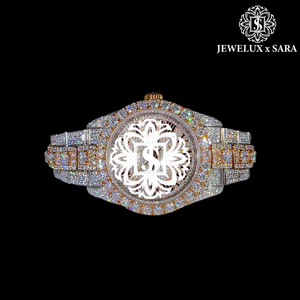 Premium Quality Luxurious Antique Green Sapphire Dial <b>Automatic</b> Movement VVS D Moissanite Diamond Watch Available for Best Price - Product Image 3