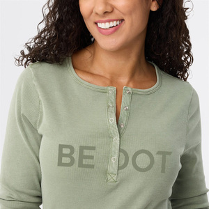 T-shirt en tricot à manches courtes et col rond pour femme, couleur unie, 100% coton biologique, respirant, écologique, séchage rapide, vêtements décontractés pour l'été - Product Image 6