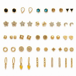 Set de 25 Pares de Aretes de Mariposa Antideslustre para Mujeres y Niñas - Colección de Joyería de Moda con Aretes de Botón y Aros Elegantes - Product Image 2