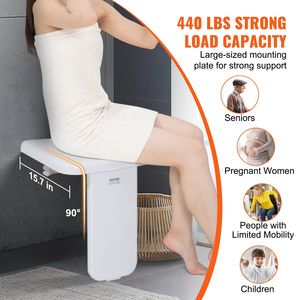 ABS pieghevole sedile doccia 15.7 ''X 16.7'' a parete panca doccia pieghevole 440 Lbs capacità di carico risparmio di spazio per gli anziani - Product Image 3