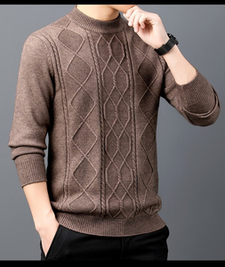 Suéter de punto para hombre, cuello redondo, adelgazante, informal, de alta calidad, manga larga, OEM - Product Image 5