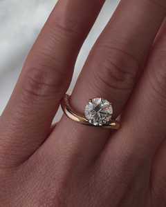 14k Pure Gold IGI Certified Lab Grown Diamond Multi-Color Unisex Minimalist Trendy Wedding Band Curve <b>Dainty</b> Stacking Wave <b>Ring</b> - Product Image 3