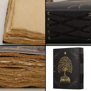 Carnet en cuir B5 vintage fait main, design rétro gaufré, pages vierges, compatible crayon, carnet de croquis écologique avec fermeture à cadenas - Product Image 3