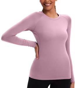 Maillots de compression personnalisés pour femmes – Tenue de sport et yoga en tissu Spandex anti-transparence, ajustés, de haute qualité, modernes, à manches longues et élastiques - Product Image 2