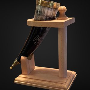 Organic Ox Horn Viking Horn <b>Beer</b> Mugs Set Hand-made Eco-friendly Gold Plated Rim Dishwasher Safe Marble Pattern Gift Box - Product Image 3
