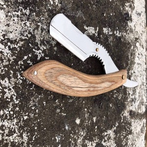 Professional High Quality Face Shaving <b>Razors</b> for <b>Men</b> with Wooden and Stainless Steel Handles Stainless Steel Blade by RSI NL-4 - Product Image 6