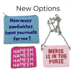 Funny Quote Beaded Zipper Coin Pouch Handmade Embroidered Seed Beads <b>Makeup</b> Wallet Gift Custom Wholesale Party Fashion <b>Compact</b> - Product Image 3