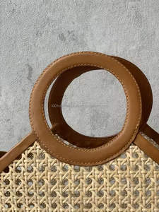 Bolso de mimbre hecho a mano, bolsa de paja natural ecológica para picnic en la playa, proveedor OEM al por mayor de Vietnam - Product Image 5