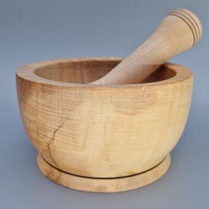 Durable Wooden Mortar And Pestle Kitchen <b>Grinder</b> For Spices <b>Herbs</b> Seeds Nuts And Ayurvedic Use - Product Image 1