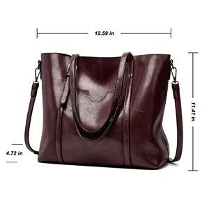 Bolsos de Mano de Cuero Genuino para Mujer, a la Moda, de Diseño Vintage, con Dos Correas, para Invierno, del Mejor Fabricante de Suministros OEM - Product Image 6