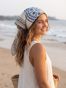 Pañuelo de algodón Paisley hecho a mano, pañuelo bohemio unisex, pañuelo para el cuello de moda, pañuelo de algodón orgánico, accesorio para el cabello para festivales - Product Image 2