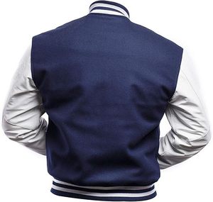 Premium <b>Mens</b> Winter Varsity College Baseball Bomber Jacket Knitted Eco-Friendly Breathable Canvas Vintage Casual Plus Size - Product Image 2