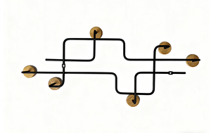 Porte-manteau mural géométrique minimaliste moderne en acier inoxydable avec 6 crochets, multifonctionnel pour la décoration intérieure - Product Image 2