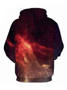 Sweat-shirt à capuche pour homme, imprimé galaxie, coupe classique, décontracté, pour l'automne, en polyester tricoté avec poche, impression par sublimation - Product Image 4