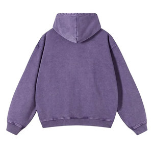 Sweat-shirt à capuche délavé à l'acide, style streetwear, avec effet délavé, coupe ample, poches kangourou - Product Image 2