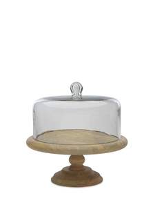 Soporte Redondo Tradicional de Madera para Pastel con Tapa de Vidrio para una Configuración Clásica de Mesa y Almacenamiento de Repostería - Product Image 4