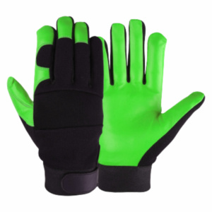 Guantes Mecánicos de Cuero de Vaca de Grano Grueso con Puño de Neopreno de 11 oz, Resistentes al Calor, Chispas y Cortes, Antiestáticos, Protección para las Manos - Product Image 3