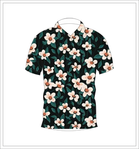 เสื้อโปโลพิมพ์ลายดอกเดซี่สีเข้มสำหรับผู้ชายแขนสั้นลำลองฤดูร้อนคอปกแฟชั่นเสื้อยืดกอล์ฟ - Product Image 4