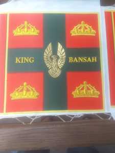 Écusson en feutre non tissé brodé à la main King Bansah avec motif étoile, couronne et aigle, rouge, à coudre - Product Image 2