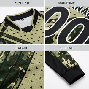 เสื้อเจอร์ซีย์เพนท์บอลแขนยาวลายพรางสำหรับผู้ชาย ผ้าโพลีเอสเตอร์ระบายอากาศได้ดี แบบซับลิเมชั่น ชุดกีฬา - Product Image 6