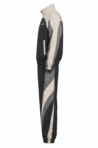 Unisex <b>Tracksuit</b> Set Color Blocking Design Full Length Zipper Front Breathable Polyester Sporty Style Autumn Wear - Product Image 4