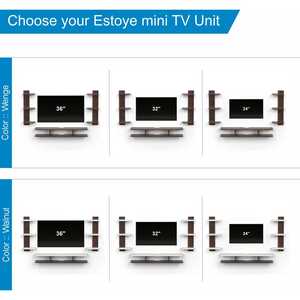 ตู้วางทีวีขนาดเล็ก Estoye ดีไซน์มินิมอล สีเวงเก้ สำหรับทีวีขนาดไม่เกิน 42 นิ้ว - Product Image 5