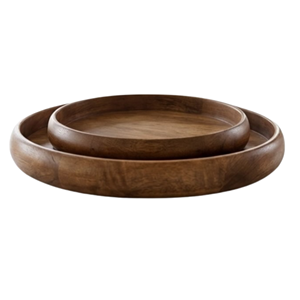 Round Wooden <b>Tray</b> For Tea Coffee, Decorative <b>Serving</b> Board, Eco-Friendly Tea <b>Tray</b> For Table, Vietnam Wood Craft Manufacturer - Product Image 2
