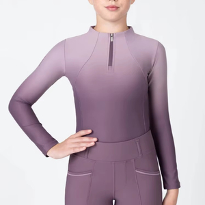 Chemise de base pour l'équitation pour enfants, tissu extensible doux, longue durée de port, confortable, haute qualité, couches de base pour l'équitation OEM - Product Image 1