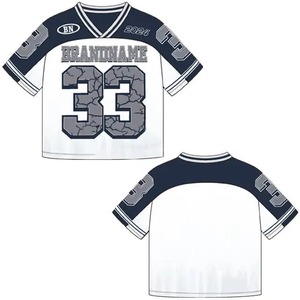 เสื้อเจอร์ซีย์อเมริกันฟุตบอลทรงหลวมแบบถักตาข่ายคอวีขนาดใหญ่พิเศษ รุ่นปี 2026 จากฝรั่งเศส ระบายอากาศได้ดี สไตล์วินเทจอเมริกัน - Product Image 4