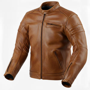 Chaqueta de Motociclista de Cuero Vacuno Genuino Vintage, Nueva, con Diseño Retro y Detalles Hechos a Mano de Primera Calidad - Product Image 4