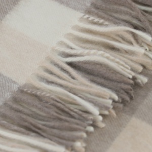 Chal de Cachemira Mongol a Cuadros 130*170cm Tono Natural - Product Image 5