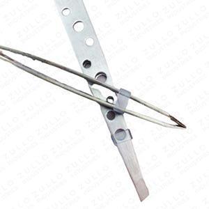 2PCS Silver Stainless Steel Eyebrow Tweezers Set 9 Hole Slanted Tip Professional <b>Makeup</b> Beauty <b>Tools</b> OEM - Product Image 4