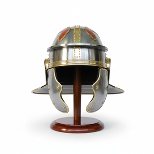Casco romano gálico clásico de la mejor calidad, de acero dulce con acabado pulido y pluma, precio al por mayor. - Product Image 3