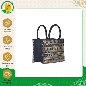 Bolsa de Compras de Yute de Primera Calidad con Diseño Geométrico, Estilo Bohemio, Asa Acolchada de Fácil Transporte, a Bajo Precio - Product Image 3