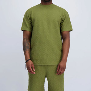 Custom New Plus Size Men's Wear Hot Selling Streetwear Design Plain 100% Cotton Oversize Drop Shoulder <b>Twinset</b> - Product Image 6
