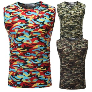Chaleco de gimnasio para hombre más vendido, ligero, de poliéster, estampado de camuflaje, Material transpirable de alta calidad, opciones de talla grande para correr - Product Image 5