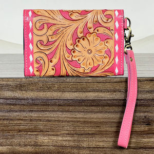 Nouveau Portefeuille Mini Pochette Western en Cuir de Vachette Véritable Personnalisé 2026 avec Motifs Floraux, Porte-Cartes RFID et Sac de Voyage - Product Image 5